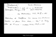 Niedźwieck. Files of Historico-Geographical Dictionary of Masovia in the Middle Ages. Files of Lomza district in the Middle Ages