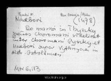 Tyszki-Nadbory. Files of Historico-Geographical Dictionary of Masovia in the Middle Ages. Files of Lomza district in the Middle Ages