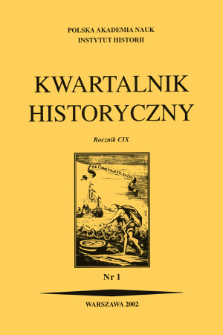 Kwartalnik Historyczny R. 109 nr 1 (2002), Title pages, Contents