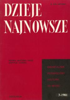 Dzieje Najnowsze : [kwartalnik poświęcony historii XX wieku] R. 13 z. 3 (1981), Artykuły recenzyjne i recenzje