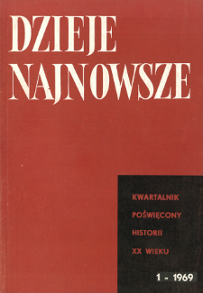 Dzieje Najnowsze : [kwartalnik poświęcony historii XX wieku] R. 1 z. 1 (1969), Title pages, Contents