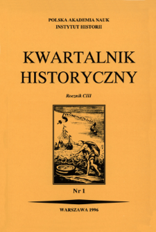 Kwartalnik Historyczny R. 103 nr 2 (1996),Title pages, Contens