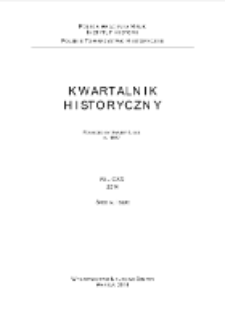 Kwartalnik Historyczny R. 121 (2014), Special Issue, Title pages, Contents