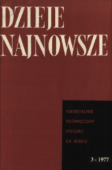 Dzieje Najnowsze : [kwartalnik poświęcony historii XX wieku] R. 9 z. 3 (1977), Title pages, Contents