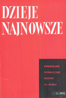 Dzieje Najnowsze : [kwartalnik poświęcony historii XX wieku] R. 7 z. 2 (1975), Title pages, Contents