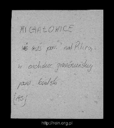 Michałowice. Files of Biala Rawska district in the Middle Ages. Files of Historico-Geographical Dictionary of Masovia in the Middle Ages
