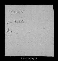 Sacin. Files of Biala Rawska district in the Middle Ages. Files of Historico-Geographical Dictionary of Masovia in the Middle Ages