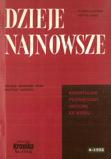 Dzieje Najnowsze : [kwartalnik poświęcony historii XX wieku] R. 24 z. 4 (1992), Title pages, Contents