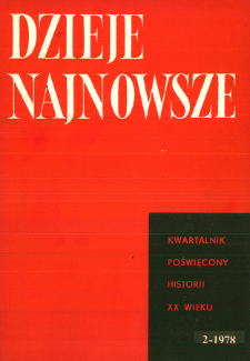 Dzieje Najnowsze : [kwartalnik poświęcony historii XX wieku] R. 10 z. 2 (1978), Title pages, Contents
