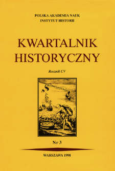 Kwartalnik Historyczny R. 105 nr 3 (1998), Artykuły recenzyjne