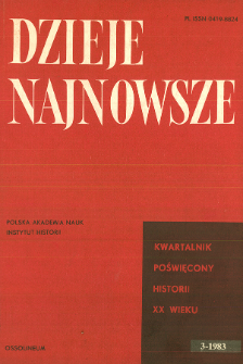 Dzieje Najnowsze : [kwartalnik poświęcony historii XX wieku] R. 15 z. 3 (1983), Materiały
