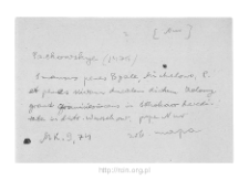 Pachowskie. Files of Nur district in the Middle Ages. Files of Historico-Geographical Dictionary of Masovia in the Middle Ages