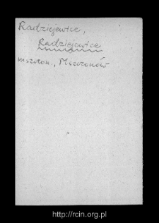 Radziejowice. Files of Mszczonow district in the Middle Ages. Files of Historico-Geographical Dictionary of Masovia in the Middle Ages