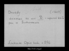 Drozdy. Files of Sochaczew district in the Middle Ages. Files of Historico-Geographical Dictionary of Masovia in the Middle Ages