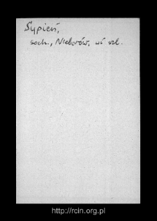 Sypień. Files of Sochaczew district in the Middle Ages. Files of Historico-Geographical Dictionary of Masovia in the Middle Ages