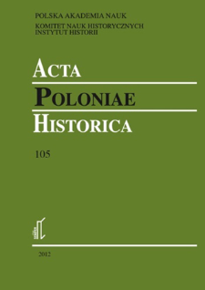 Acta Poloniae Historica. T. 105 (2012), Title pages, Contents
