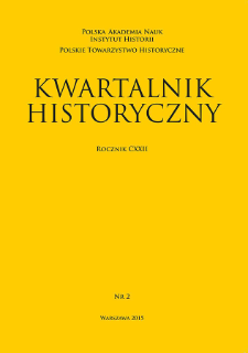 Kwartalnik Historyczny R. 122 nr 2 (2015), Title pages, Contents