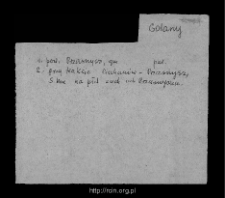 Golany. Files of Przasnysz district in the Middle Ages. Files of Historico-Geographical Dictionary of Masovia in the Middle Ages