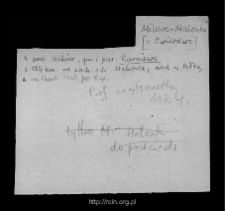 Milewo-Malonki. Files of Przasnysz district in the Middle Ages. Files of Historico-Geographical Dictionary of Masovia in the Middle Ages