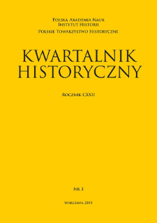 Kwartalnik Historyczny R. 122 nr 3 (2015), Title pages, Contents