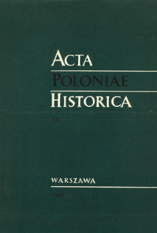 Acta Poloniae Historica T. 20 (1969), Title pages, Contents