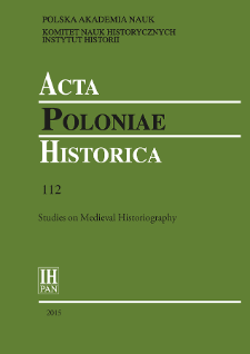 Acta Poloniae Historica. T. 112 (2015), Strony tytułowe, spis treści