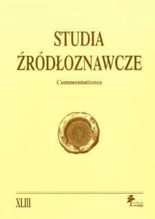 Studia Źródłoznawcze = Commentationes T. 43 (2005), Komunikaty