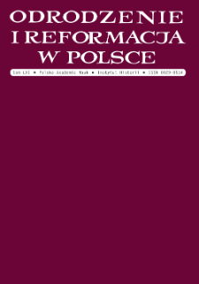 Odrodzenie i Reformacja w Polsce T. 61 (2017), Strony tytułowe, Spis treści, Wykaz skrótów etc.