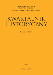 Kwartalnik Historyczny R. 124 nr 3 (2017), Title pages, Contents