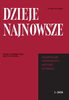 Dzieje Najnowsze : [kwartalnik poświęcony historii XX wieku] R. 50 z. 1 (2018), Title pages, Contents