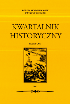 Kwartalnik Historyczny R. 116 nr 1 (2009), Strony tytułowe, spis treści