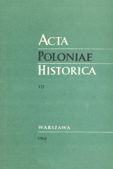 Acta Poloniae Historica T. 7 (1962), Title pages, Contents