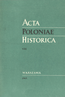 Acta Poloniae Historica T. 8 (1963), Title Pages, Contents