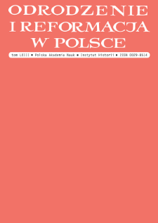Odrodzenie i Reformacja w Polsce T. 63 (2019)