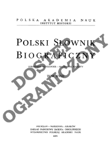 Polski słownik biograficzny T. 18 (1973), Lubomirski Aleksander - Machowski Walenty