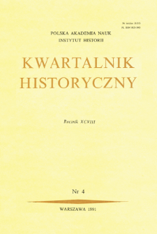 Kwartalnik Historyczny R. 98 nr 4 (1991), Artykuły recenzyjne