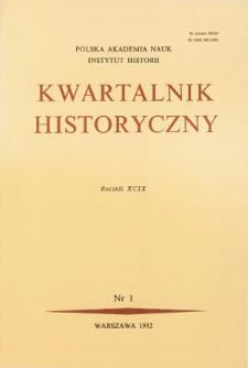 Kwartalnik Historyczny R. 99 nr 1 (1992), Artykuły recenzyjne