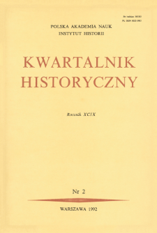 Kwartalnik Historyczny R. 99 nr 2 (1992), Artykuły recenzyjne