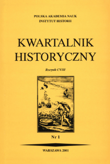 Kwartalnik Historyczny R. 108 nr 1 (2001)