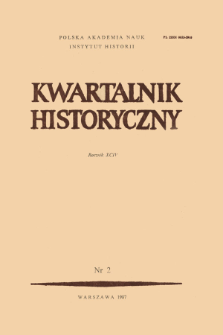 Kwartalnik Historyczny R. 93 nr 2 (1986), Artykuły recenzyjne