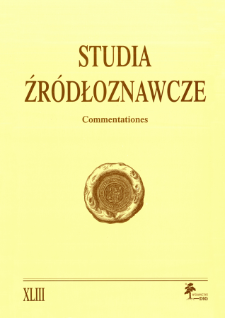 Studia Źr&oacute;dłoznawcze = Commentationes T. 43 (2005)