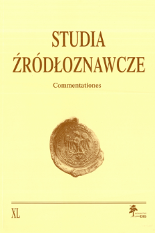 Studia Źródłoznawcze = Commentationes T. 40 (2002)