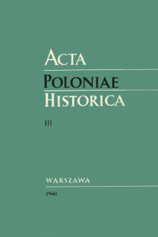 Acta Poloniae Historica T. 3 (1960), Études