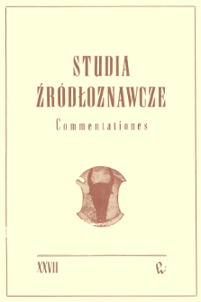 Studia Źródłoznawcze = Commentationes T. 27 (1983), Deperdita - Recuperata