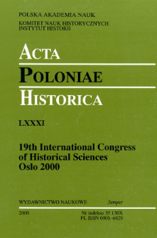 Acta Poloniae Historica T. 81 (2000), Reviews