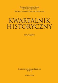 Kwartalnik Historyczny, Vol. 128 (2021) English-Language Edition No. 5