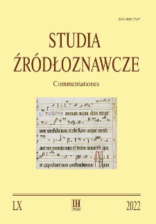 Studia Źródłoznawcze = Commentationes T. 60 (2022), Materiały
