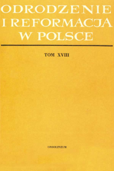 Odrodzenie i Reformacja w Polsce T. 18 (1973)