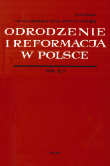 Odrodzenie i Reformacja w Polsce T. 45 (2001)
