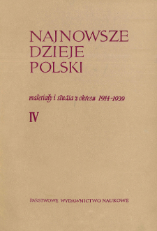 Najnowsze Dzieje Polski : materiały i studia z okresu 1914-1939 T. 4 (1961)